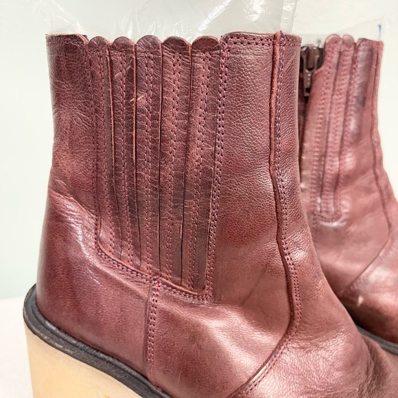Free People Women's Cherry Chocolate Side Zip James Chelsea Ankle Boots Size 37 - Picture 8 of 10